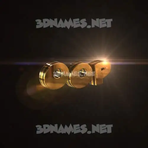 oop in Golden Sparkle style - 3D name wallpaper