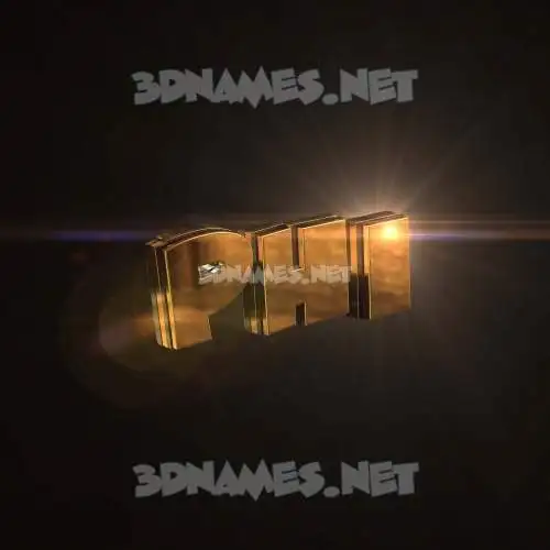 phi in Golden Sparkle style - 3D name wallpaper