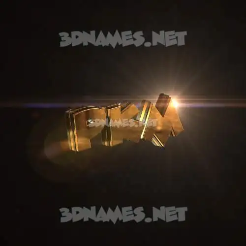 pkm in Golden Sparkle style - 3D name wallpaper