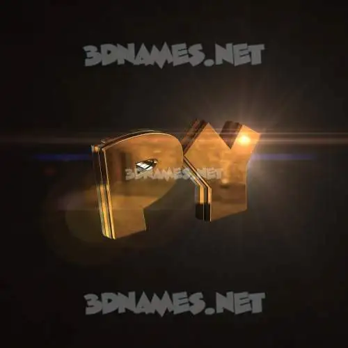 py in Golden Sparkle style - 3D name wallpaper