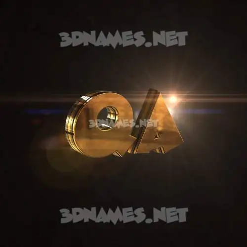 qa in Golden Sparkle style - 3D name wallpaper