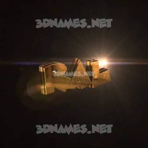 ral in Golden Sparkle style - 3D name wallpaper