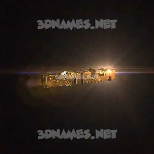 raviraji in Golden Sparkle style - 3D name wallpaper