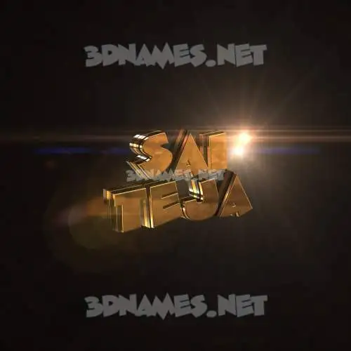 sai teja in Golden Sparkle style - 3D name wallpaper