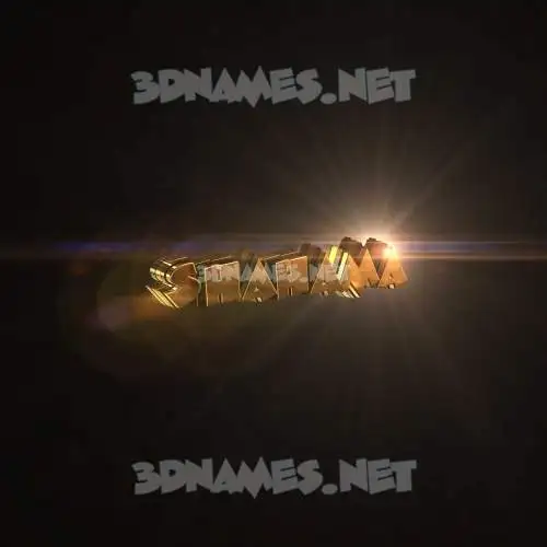 shahama in Golden Sparkle style - 3D name wallpaper