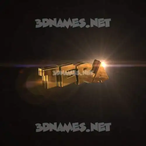 tera in Golden Sparkle style - 3D name wallpaper
