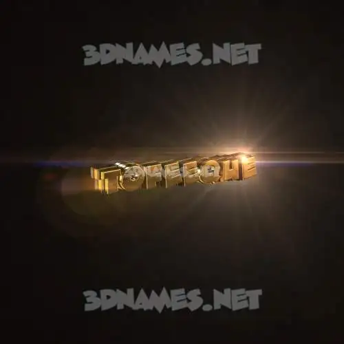 tofeeque in Golden Sparkle style - 3D name wallpaper