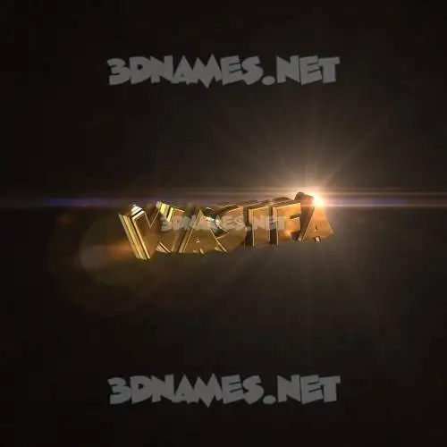 wasifa in Golden Sparkle style - 3D name wallpaper