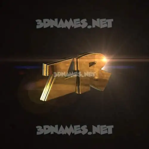 zr in Golden Sparkle style - 3D name wallpaper