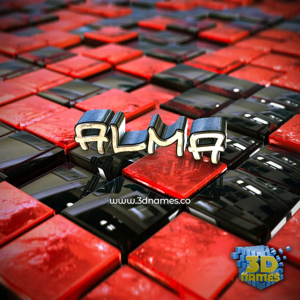 alma in Red Checkered style - 3D name wallpaper alma in Red Checkered style - 3D name wallpaper