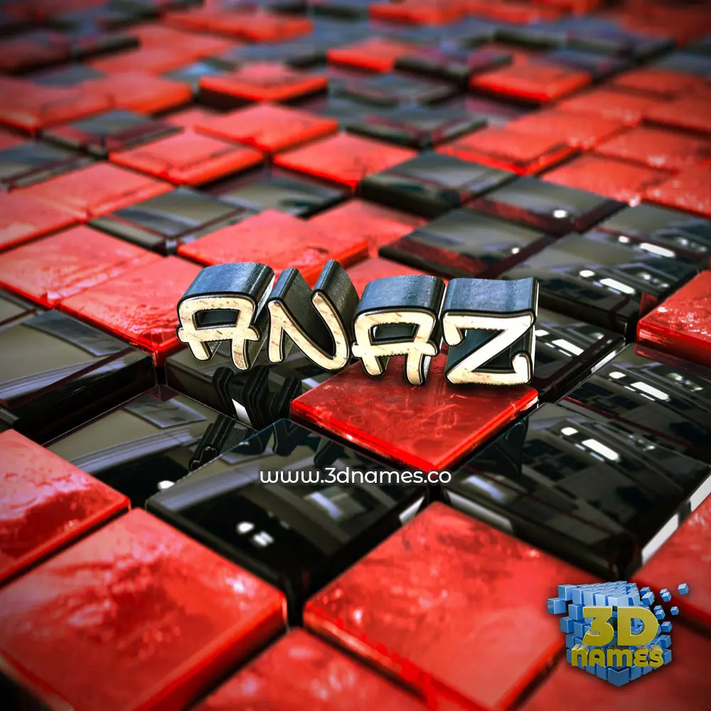 anaz in Red Checkered style - 3D name wallpaper anaz in Red Checkered style - 3D name wallpaper