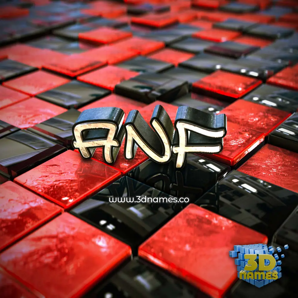 anf in Red Checkered style - 3D name wallpaper
