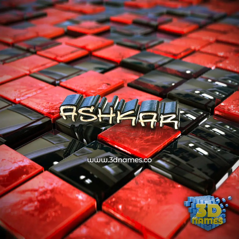 ashkar in Red Checkered style - 3D name wallpaper ashkar in Red Checkered style - 3D name wallpaper