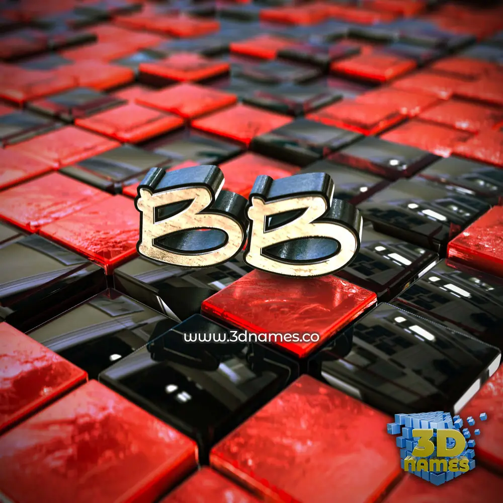 bb in Red Checkered style - 3D name wallpaper bb in Red Checkered style - 3D name wallpaper