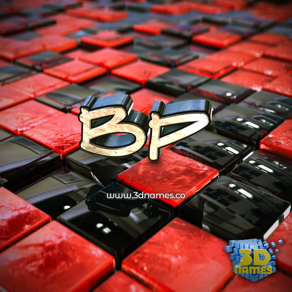 bp in Red Checkered style - 3D name wallpaper