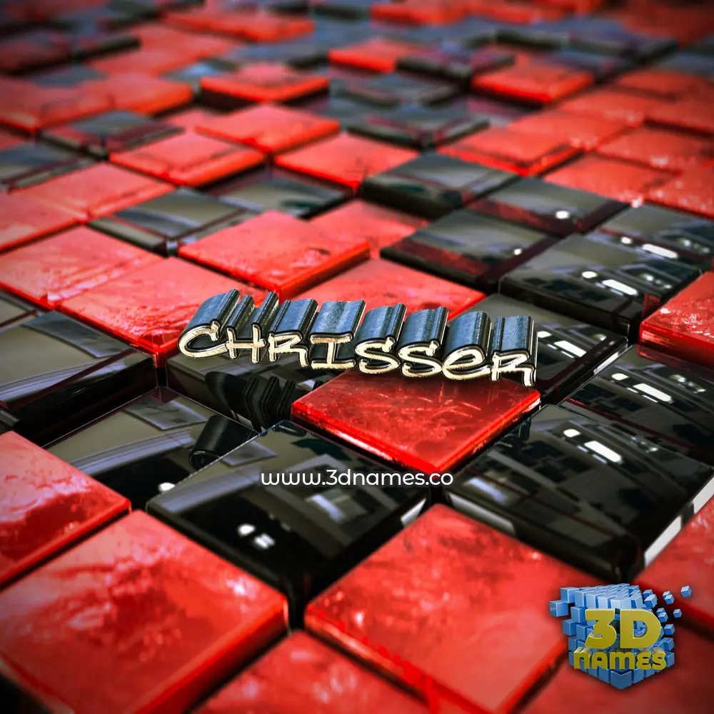 chrisser in Red Checkered style - 3D name wallpaper