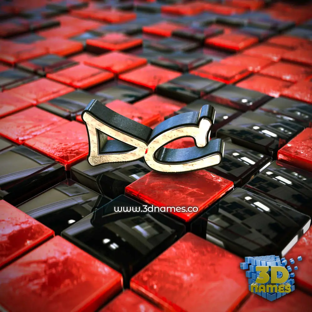 dc in Red Checkered style - 3D name wallpaper