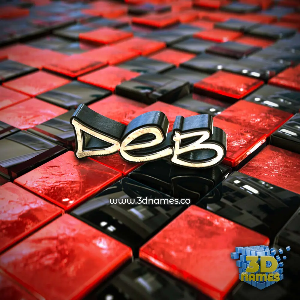 deb in Red Checkered style - 3D name wallpaper deb in Red Checkered style - 3D name wallpaper