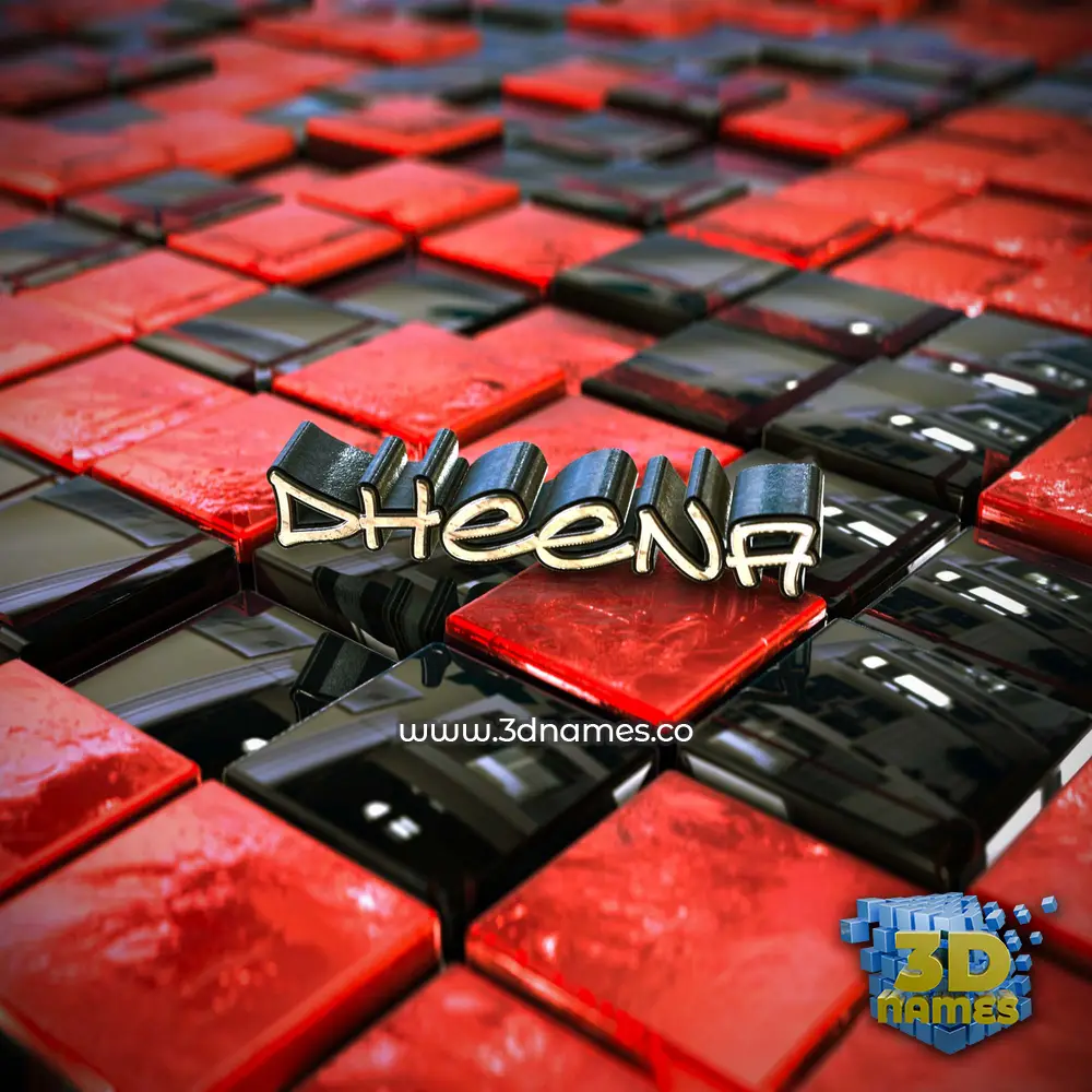 dheena in Red Checkered style - 3D name wallpaper dheena in Red Checkered style - 3D name wallpaper