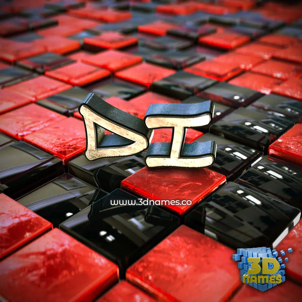 di in Red Checkered style - 3D name wallpaper di in Red Checkered style - 3D name wallpaper