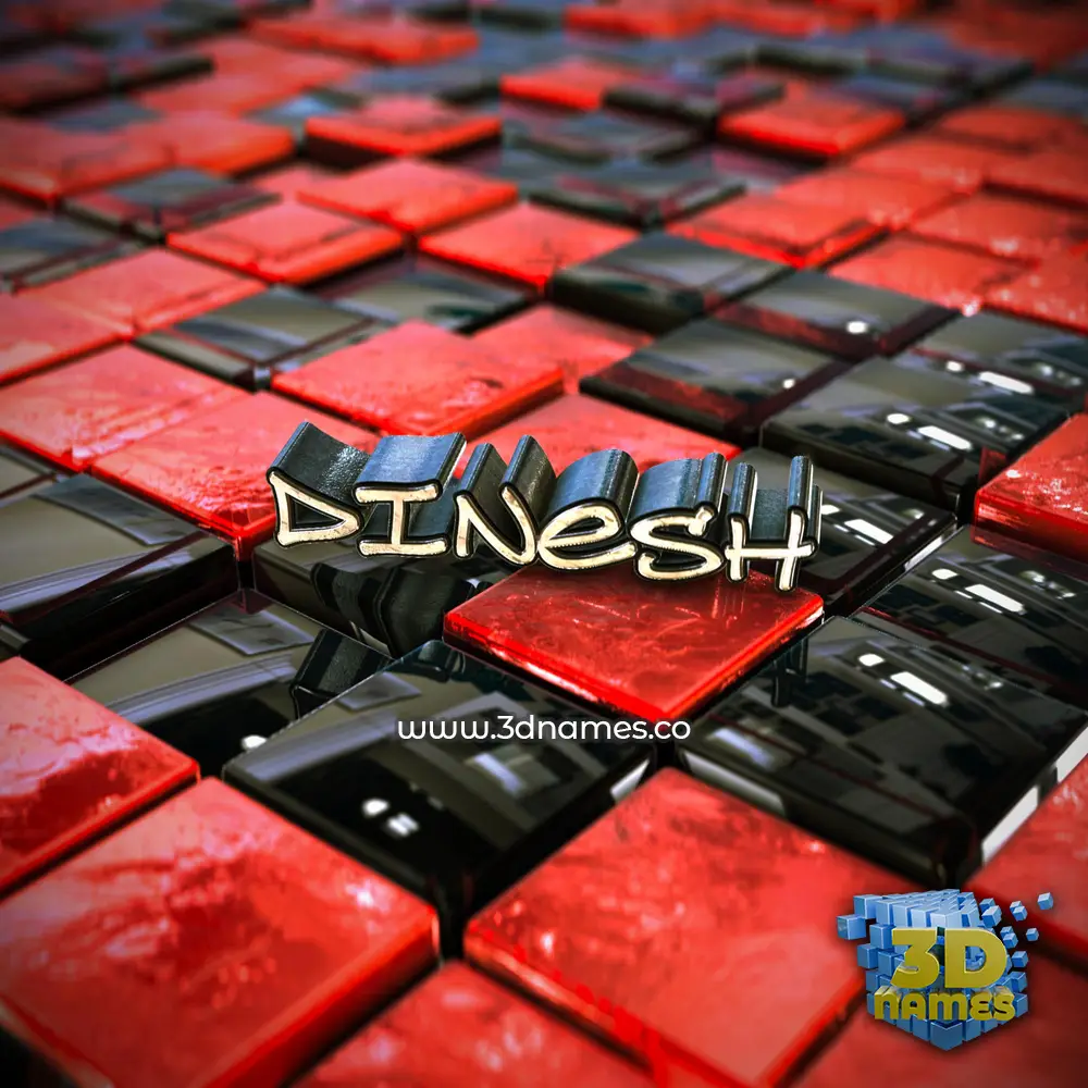 dinesh in Red Checkered style - 3D name wallpaper dinesh in Red Checkered style - 3D name wallpaper