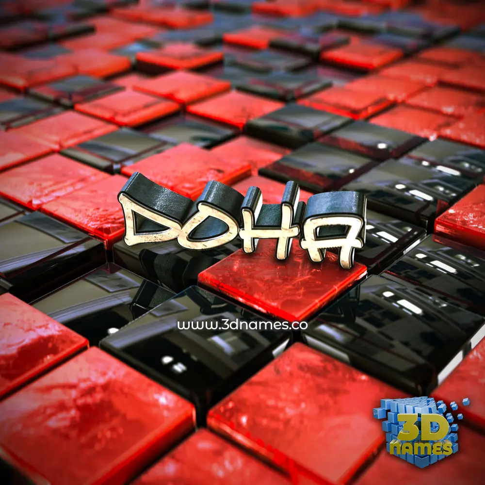 doha in Red Checkered style - 3D name wallpaper doha in Red Checkered style - 3D name wallpaper