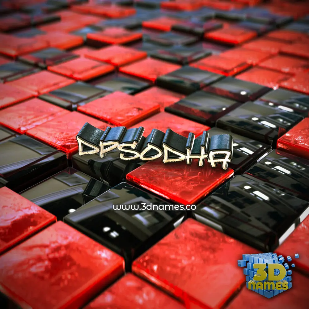 dpsodha in Red Checkered style - 3D name wallpaper dpsodha in Red Checkered style - 3D name wallpaper