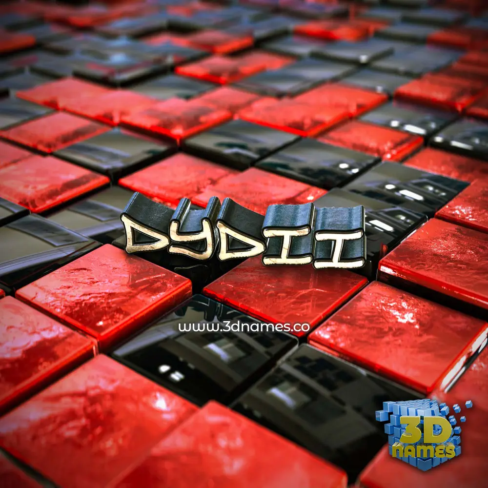 dydii in Red Checkered style - 3D name wallpaper