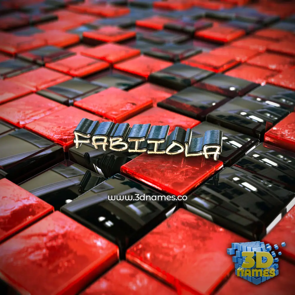 fabiiola in Red Checkered style - 3D name wallpaper