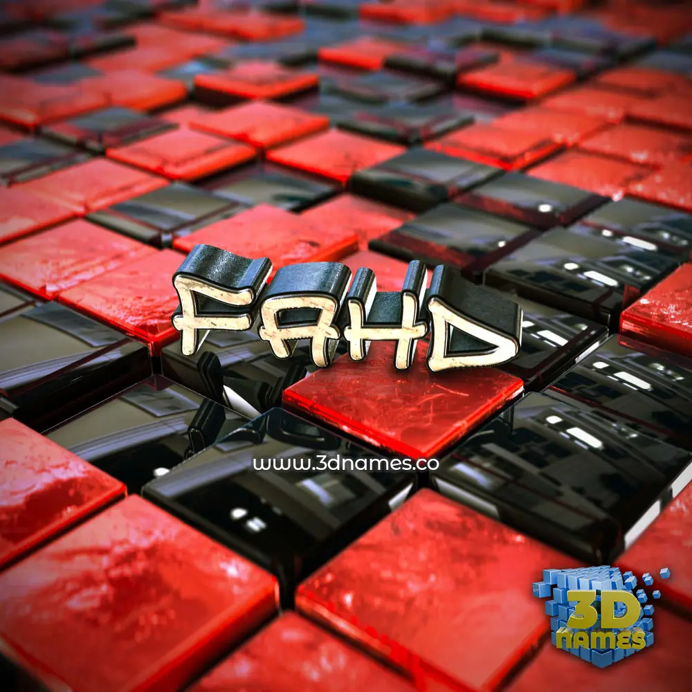 fahd in Red Checkered style - 3D name wallpaper fahd in Red Checkered style - 3D name wallpaper
