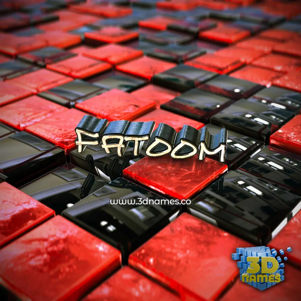 fatoom in Red Checkered style - 3D name wallpaper fatoom in Red Checkered style - 3D name wallpaper