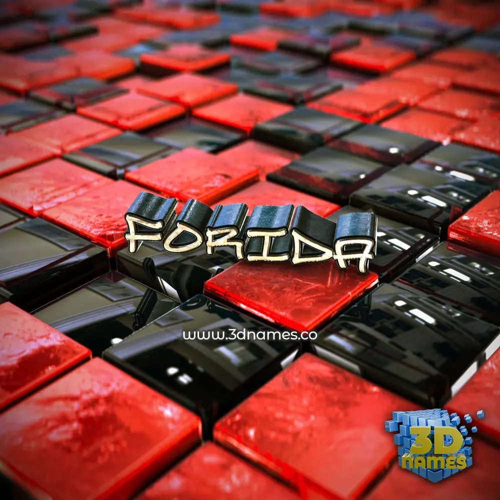 forida in Red Checkered style - 3D name wallpaper forida in Red Checkered style - 3D name wallpaper