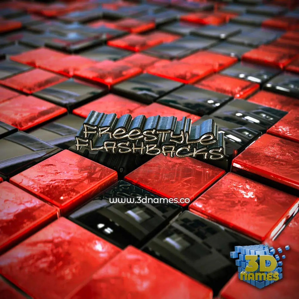 freestyle flashbacks in Red Checkered style - 3D name wallpaper