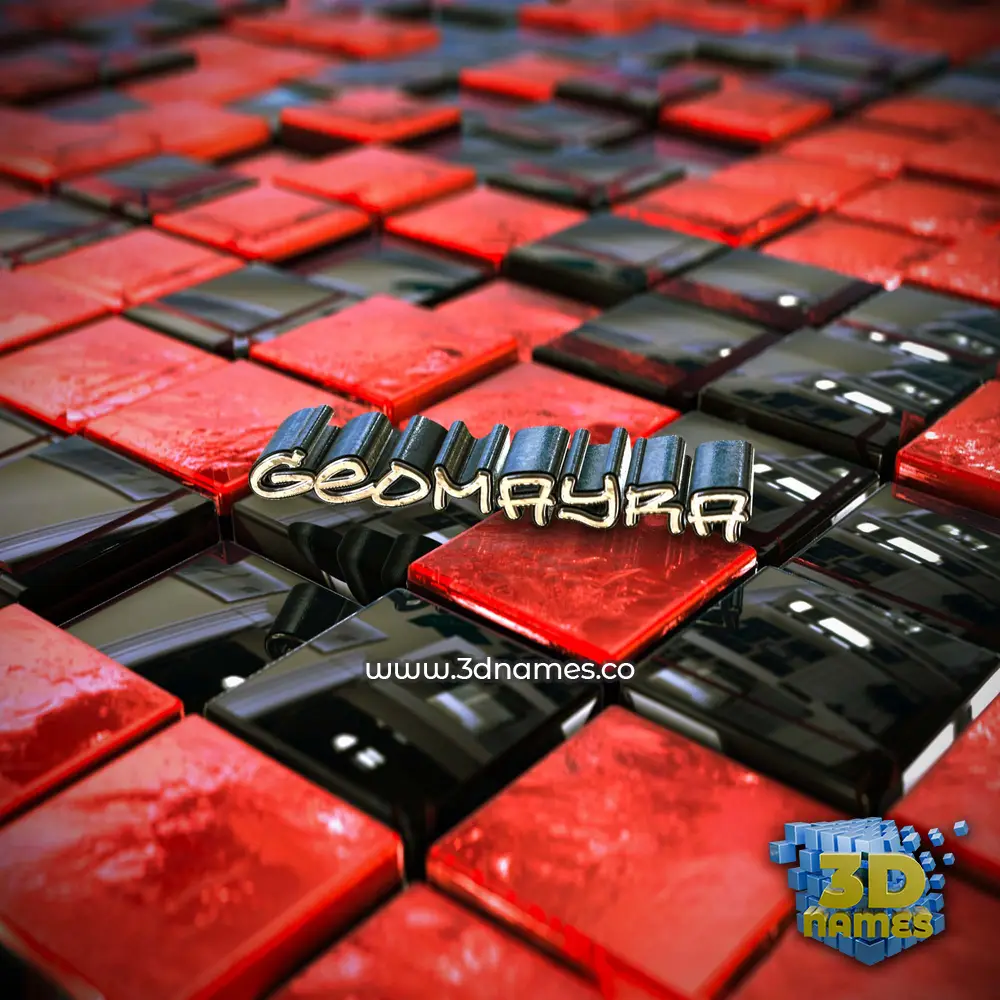 geomayra in Red Checkered style - 3D name wallpaper geomayra in Red Checkered style - 3D name wallpaper