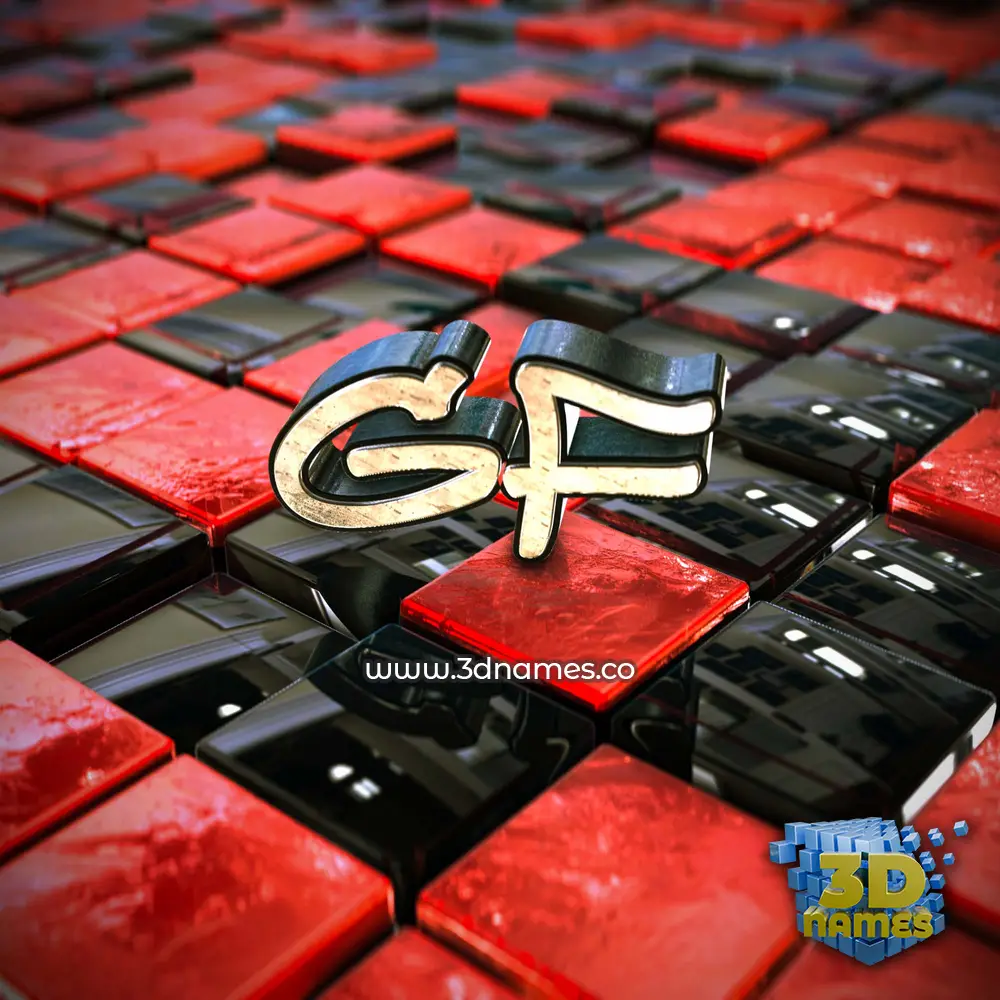 gf in Red Checkered style - 3D name wallpaper