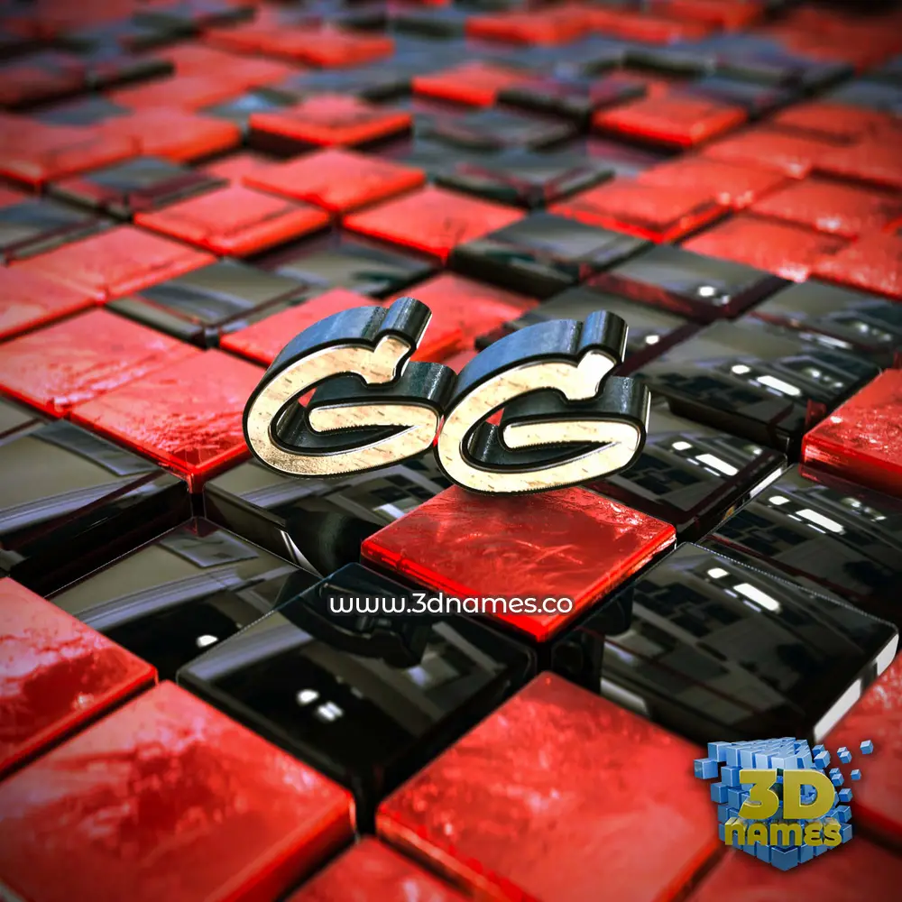 gg in Red Checkered style - 3D name wallpaper gg in Red Checkered style - 3D name wallpaper