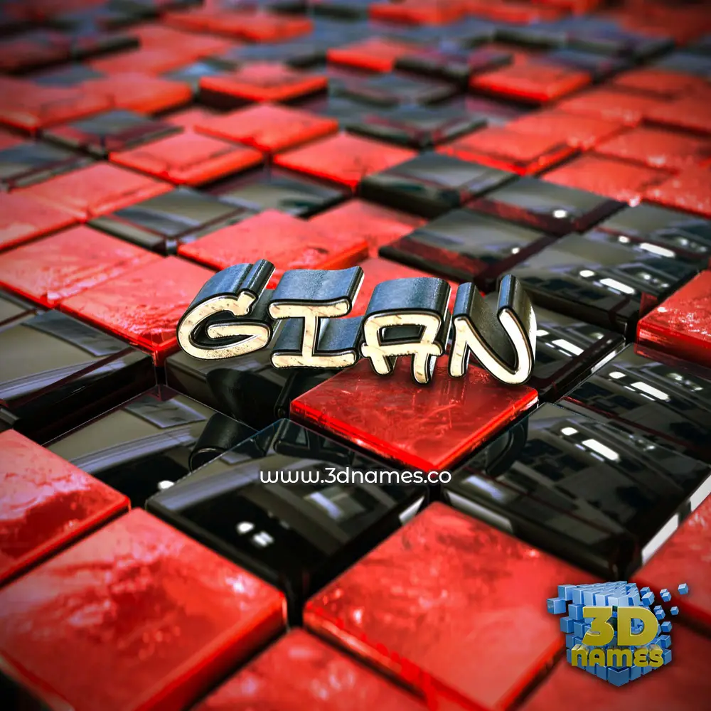 gian in Red Checkered style - 3D name wallpaper gian in Red Checkered style - 3D name wallpaper