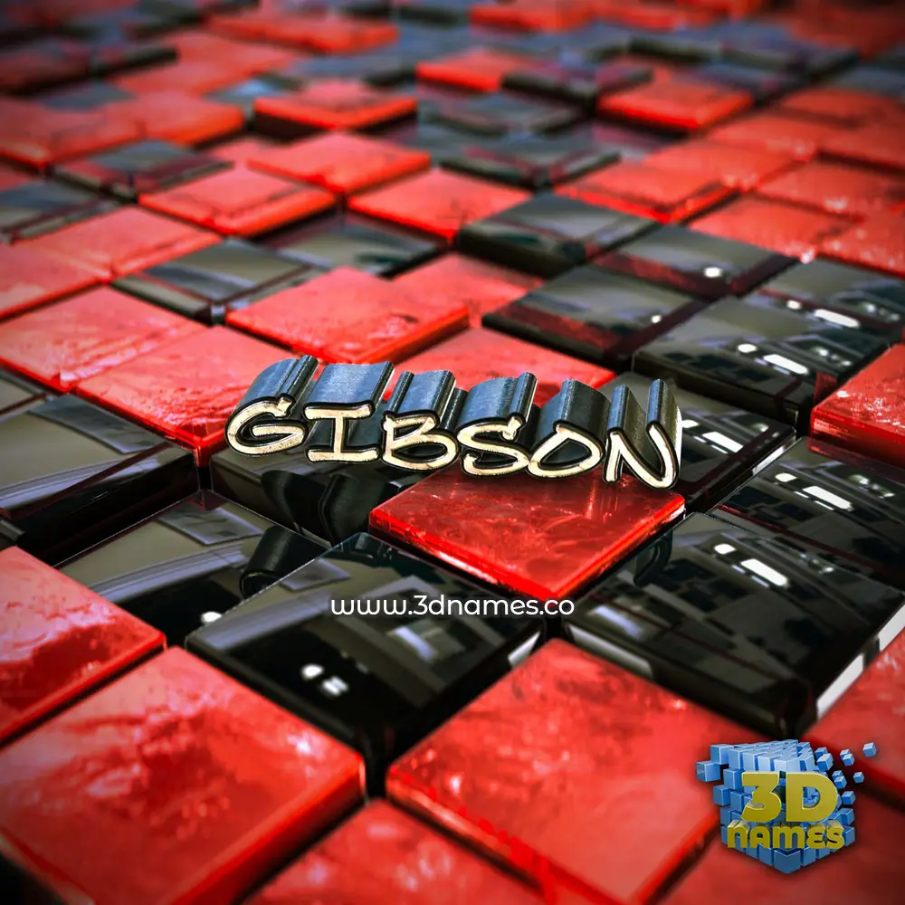 gibson in Red Checkered style - 3D name wallpaper gibson in Red Checkered style - 3D name wallpaper