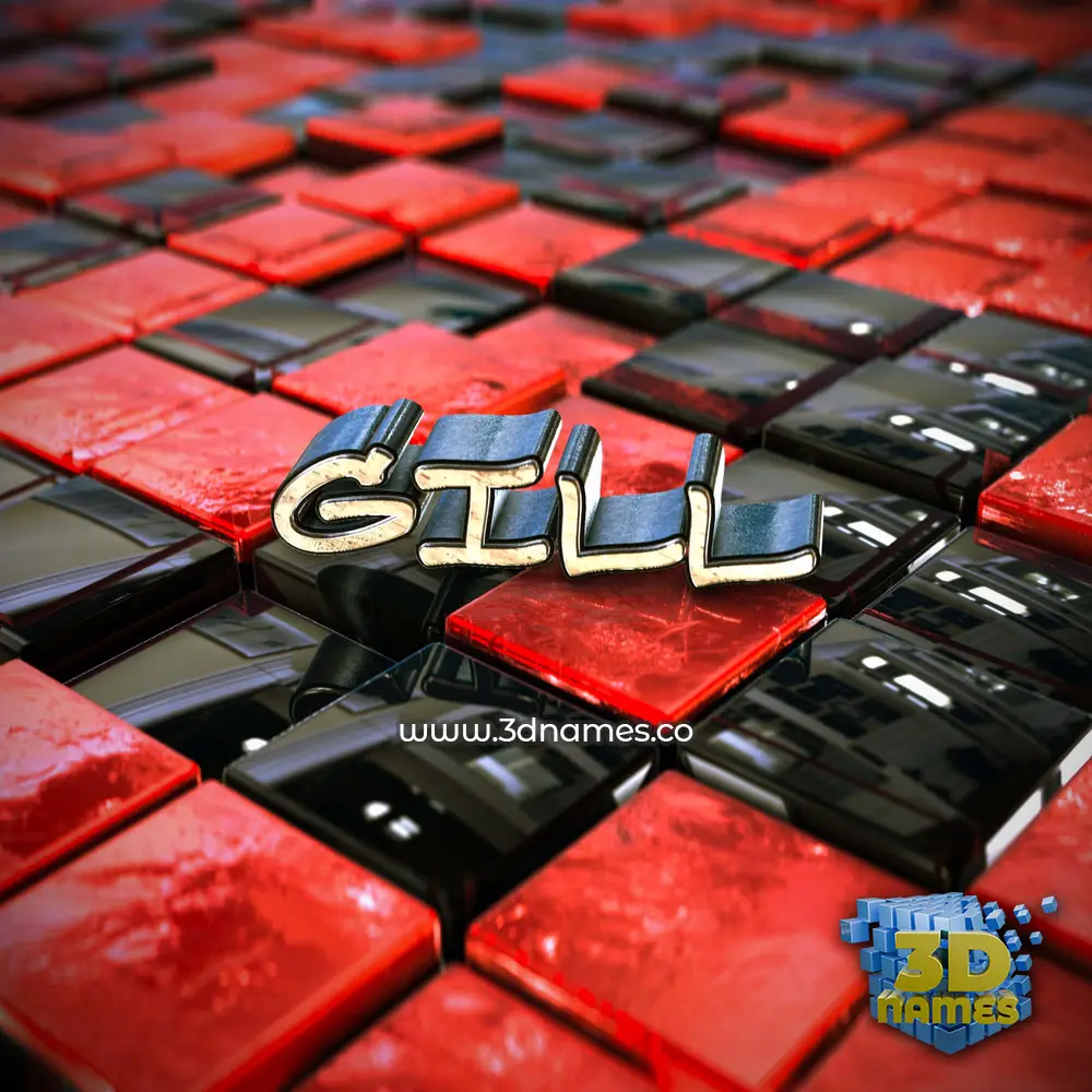 gill in Red Checkered style - 3D name wallpaper gill in Red Checkered style - 3D name wallpaper
