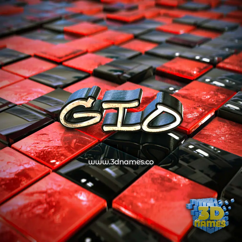 gio in Red Checkered style - 3D name wallpaper
