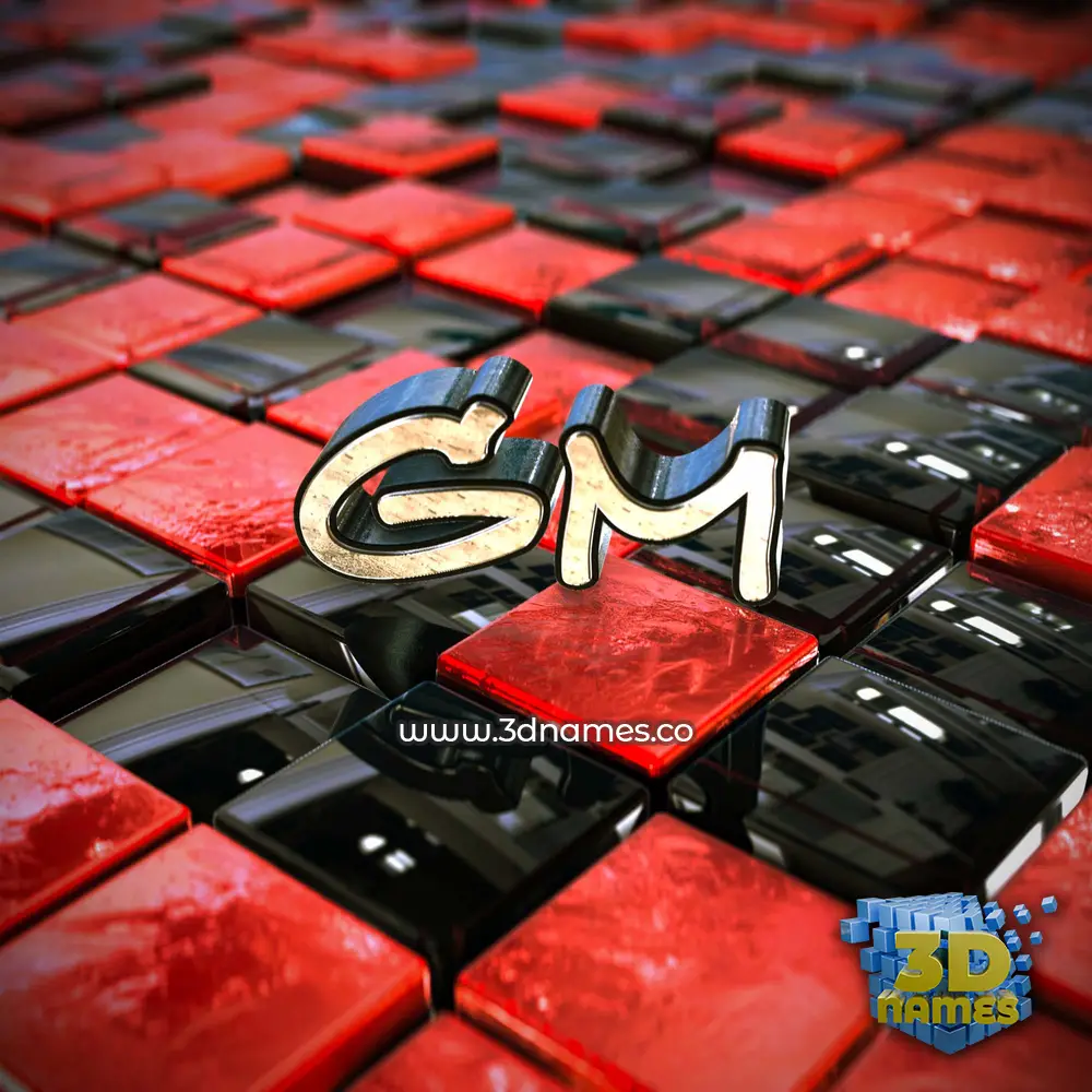 gm in Red Checkered style - 3D name wallpaper gm in Red Checkered style - 3D name wallpaper