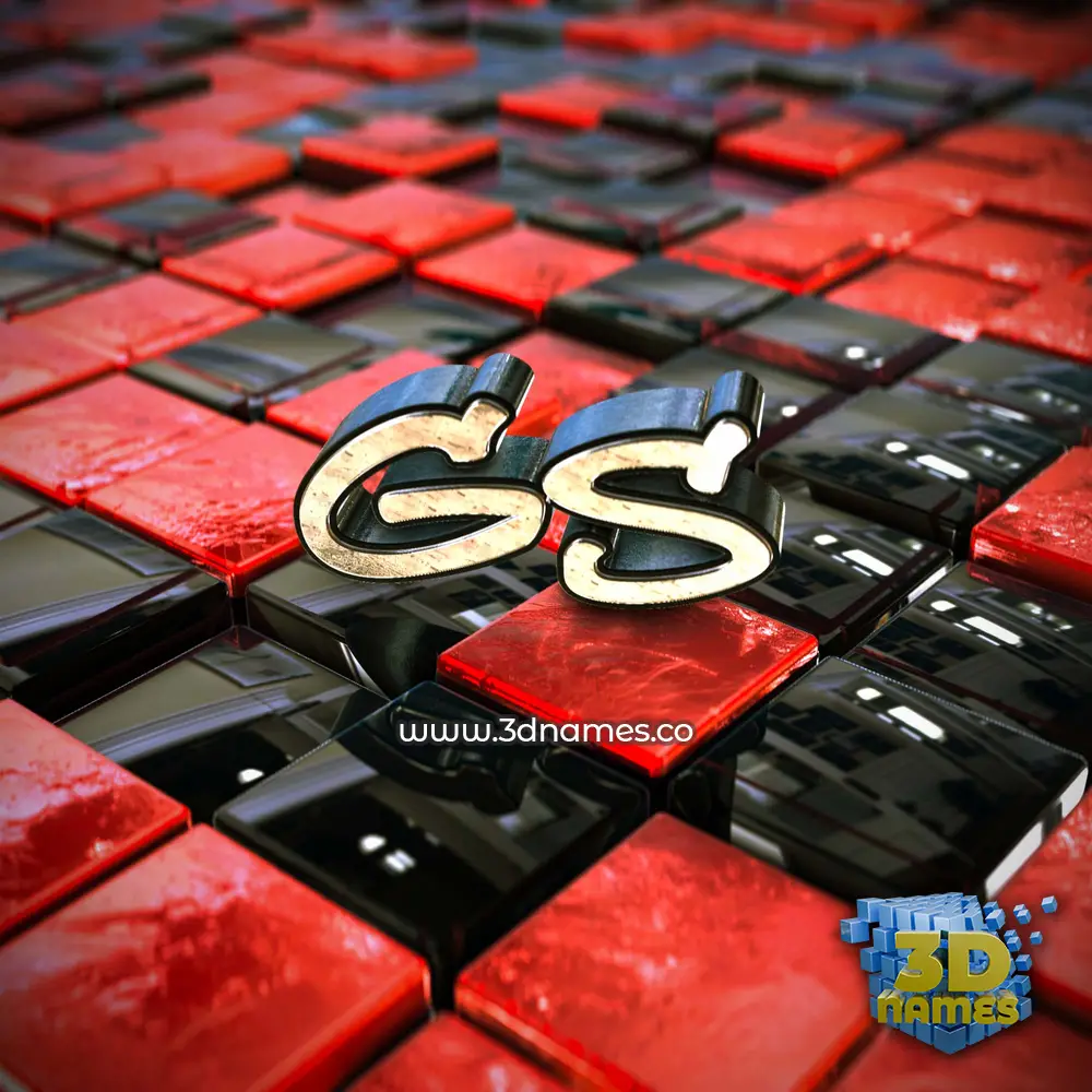 gs in Red Checkered style - 3D name wallpaper gs in Red Checkered style - 3D name wallpaper