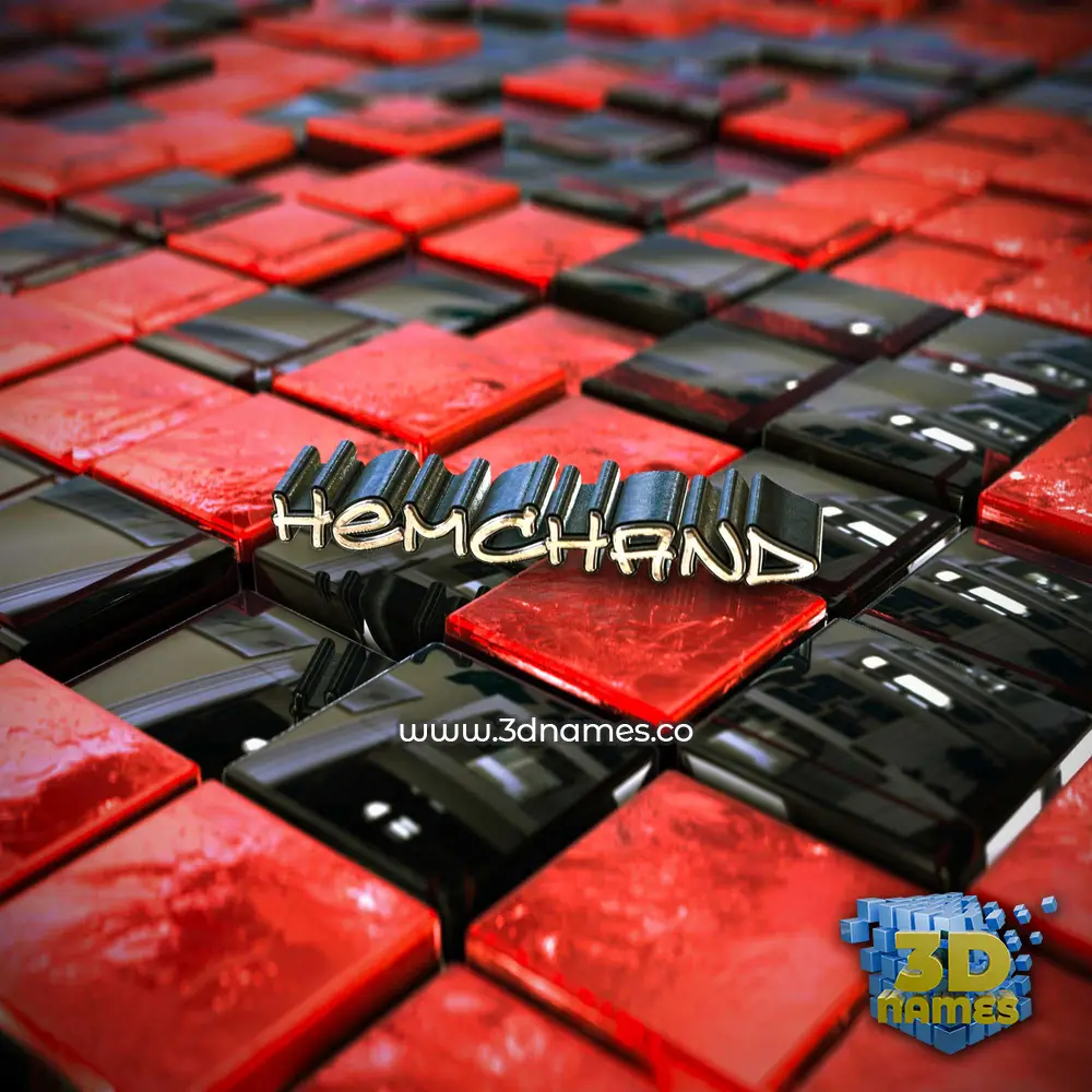 hemchand in Red Checkered style - 3D name wallpaper hemchand in Red Checkered style - 3D name wallpaper
