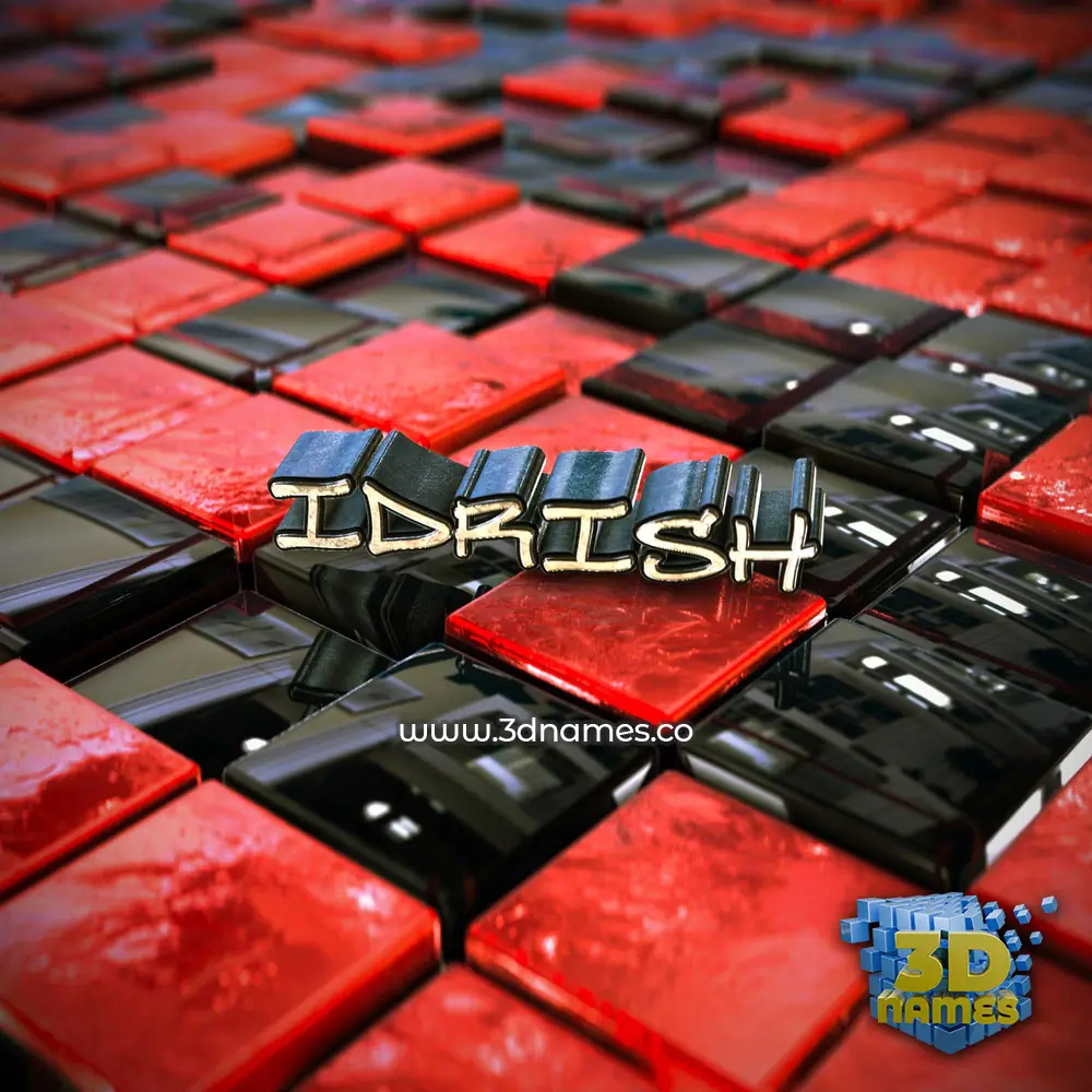 idrish in Red Checkered style - 3D name wallpaper idrish in Red Checkered style - 3D name wallpaper