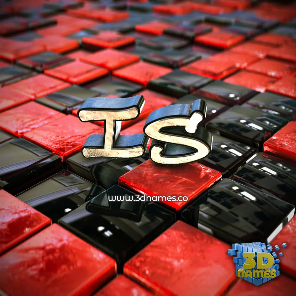 is in Red Checkered style - 3D name wallpaper