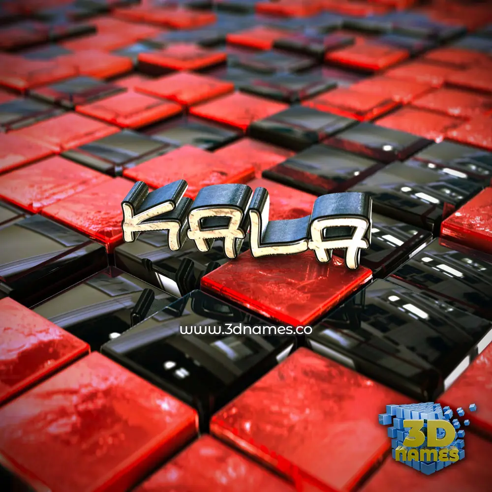 kala in Red Checkered style - 3D name wallpaper kala in Red Checkered style - 3D name wallpaper
