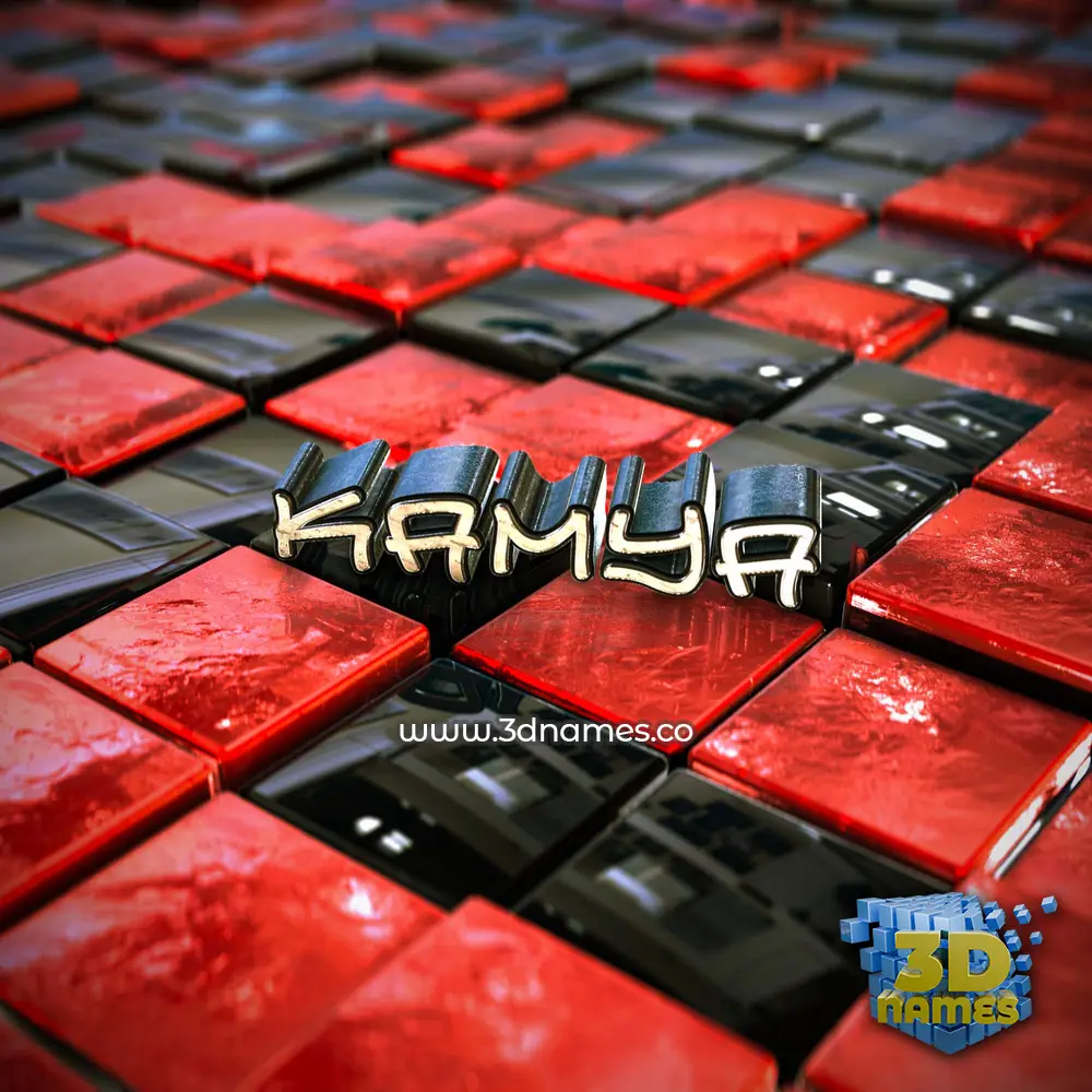 kamya in Red Checkered style - 3D name wallpaper kamya in Red Checkered style - 3D name wallpaper