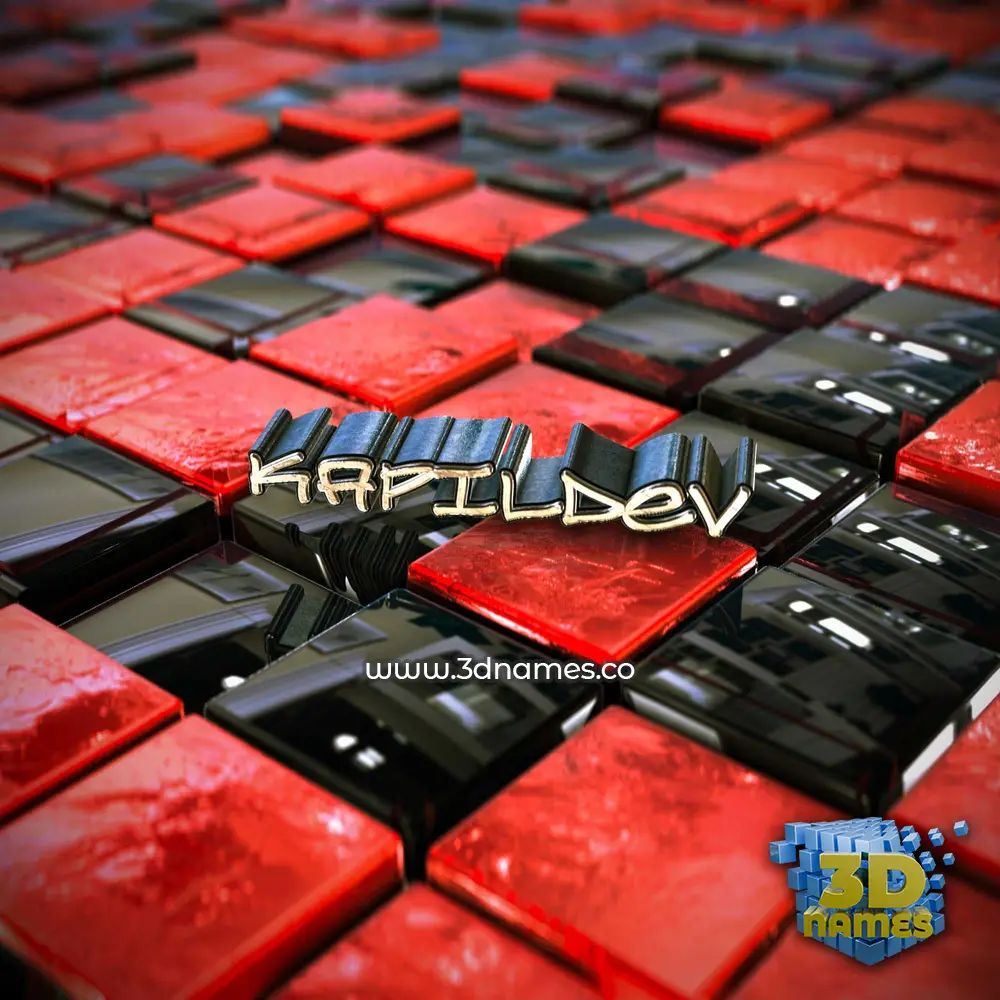 kapildev in Red Checkered style - 3D name wallpaper