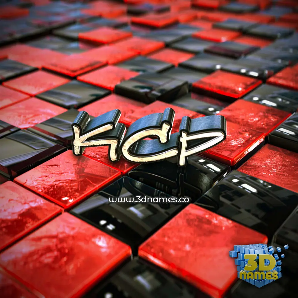kcp in Red Checkered style - 3D name wallpaper kcp in Red Checkered style - 3D name wallpaper