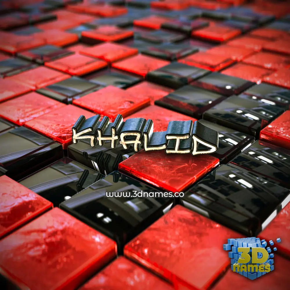khalid in Red Checkered style - 3D name wallpaper khalid in Red Checkered style - 3D name wallpaper